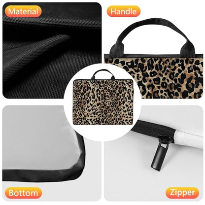 10 inch Laptop Sleeve with Laptop Skin Sticker Set – Slim Protective Case with Smooth Zipper, Lightweight Tablet & Notebook Sleeve for Travel & Daily Carry, Leopards - color: Leopards, size: 10 inch