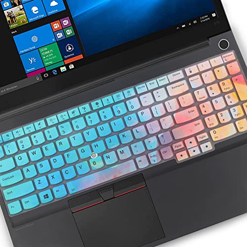 Keyboard Cover for 15.6" Lenovo ThinkPad E15 Gen 4/3/2, ThinkPad L15 Gen 2/1, ThinkPad T15 T15p T15g P15 P15s P15v Gen 3/2/1, ThinkPad E580 E590 E595 L580 L590 P52 P53 P72 P73 T570 T575 T580 T590 - color: Colorful