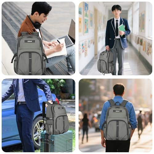 Goloni Airline Approved Travel Backpack 35L - Under Seat Carry On, Water Resistant 15.6 Inch Laptop Compartment for Men Women Work Travel,Gery - color: Gery