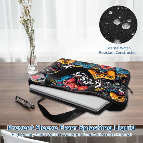 Laptop Sleeve with Handle 17 Inch, Waterproof Laptop Case Bag, Play Games Pattern Design Computer Sleeve Compatible with MacBook Air, Pro, HP, Dell, Lenovo, ASUS - color: Play Games, size: 17inch(16-17.3")