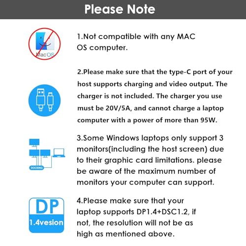WAVLINK Laptop Docking Station, Quad Monitors, Dual DisplayPort, HDMI, VGA | Single 8K@60Hz, 100W PD in,3×USB-A for wireless devices, Compatible with Dell/HP/Lenovo, Windows Only