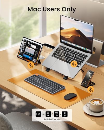 ProtoArc K90-A Backlit Bluetooth Keyboard for Mac/iPad, Space Gray | Compact Wireless Mac Keyboard, 78-Key, No Numpad, 3-Level White Led Backlight, Multi-Device, Low-Profile, Rechargeable - color: Space Gray