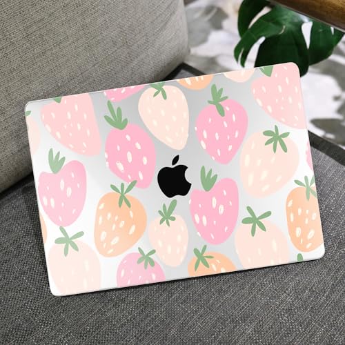 MEEgoodo Compatible with MacBook Pro 14 inch Case (M5/M4/M3/M2/M1) Pro/Max 2026 2025 2024 2023 2021, Fit Model A3427/A3426/A3434/A3112/A3401/A3185/A2918/A2992/A2779/A2442, Colorful Drawn Strawberries - color: Cute Drawn Strawberries