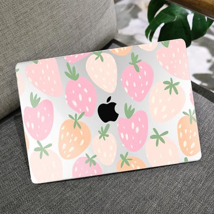 MEEgoodo Compatible with MacBook Pro 14 inch Case (M5/M4/M3/M2/M1) Pro/Max 2026 2025 2024 2023 2021, Fit Model A3427/A3426/A3434/A3112/A3401/A3185/A2918/A2992/A2779/A2442, Colorful Drawn Strawberries - color: Cute Drawn Strawberries