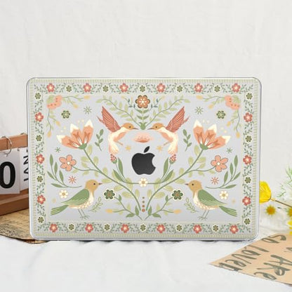 iCasso for M4 MacBook Air 13 inch Case 2026 2025-2022 M3 M2 Model A 3240 A3113 A2681, Sturdy Protective Hard Shell Case for Mac Air 13.6", Keyboard Cover + Screen Protector,Birdie Clear - color: C-Birdie Clear