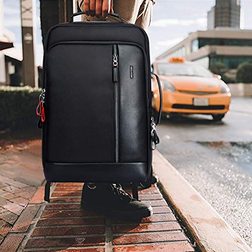 BOPai Intelligent expandable large Smart 15.6 inch Backpack Travel Friendly Water Resistant Anti-Theft Laptop Rucksack with USB Charging Business Laptop Backpack Men Black Multi-Functional - color: Black1