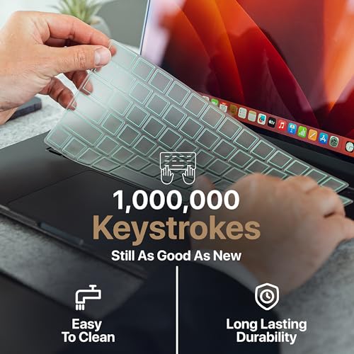 Mint Premium MacBook Pro Keyboard Cover 14"/16" 2026-2023 M5-M1 Pro/Max - MacBook Air 13"/15" Keyboard Cover - A3240 A3241 A3401 A3403 A3114 A3113 - US Layout TPU, Mint - color: Mint