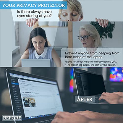 Laptop Privacy Screen 14 in, FILMEXT Privacy Protection Filter for Laptop 14"Asus/ 14"Acer/14"HP/14"Dell/14"Toshiba 16:9, Anti-Spy,Anti-Glare,Blocks 99% UV & Blue Light -Matte Privacy Screen Protector