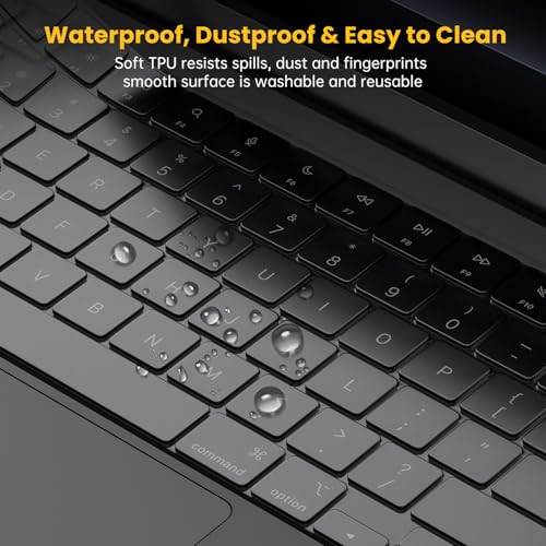 CaseBuy Keyboard Cover for 2026 2025 MacBook Pro 14" & 16" M5 M4 M3 Pro/Max | MacBook Pro Accessories, Ultra Thin Invisible High Transparency Keyboard Skin, Spill & Dsut Resistant TPU Protector Tinted - size: MacBook Pro 14"(2021-2026)