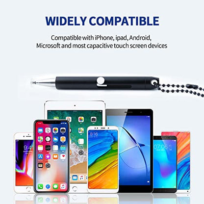 Stylus Pens for Touch Screens, Abiarst Portable High Precision Capacitive Stylus for iPad iPhone Samsung Galaxy All Universal Touch Screen Devices (5-Pack(Black/White/Blue/Silver/Rose Gold))