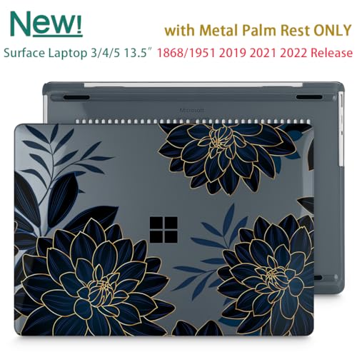 Case for Surface Laptop 5/4/3 13.5", Flower Dahlia | Hard Shell Case with Keyboard Cover & Screen Protector. Fits Surface Laptop 5/4/3 13.5" Metal Palm Rest Models 1951/1868. - color: Flower Dahlia