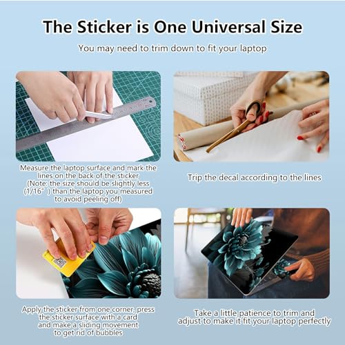 Universal Laptop Skin Sticker with 2 Wrist Pad Skins, Waterproof Scratch Resistant Vinyl Laptop Cover Decal, Cut to Fit for 11–15.6 Inch MacBook HP Dell Lenovo, Dark Green Lotus - color: Dark Green Lotus