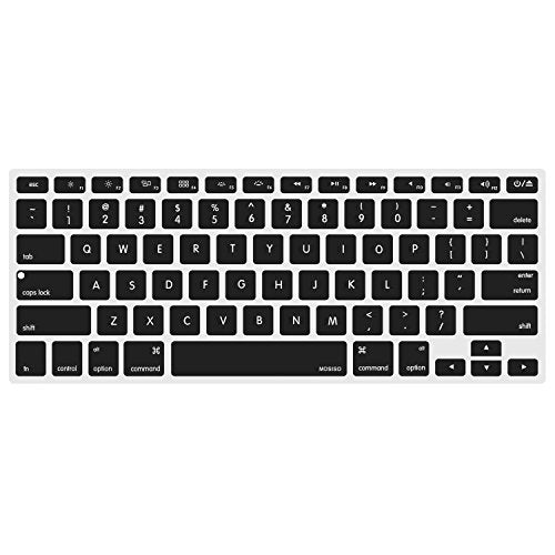 MOSISO Silicone Keyboard Cover Compatible with MacBook Air 13 inch A1466 A1369 2010-2017&Compatible with MacBook Pro 13/15 inch (with/Without Retina Display, 2015 or Older Version), Black - color: Black