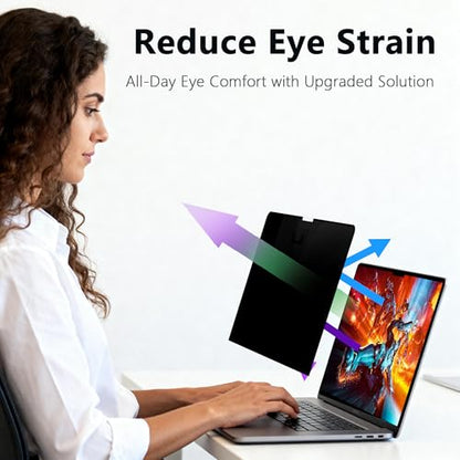 Magnetic Privacy Screen Protector Compatible with MacBook Air 13.6/13 Inch (2022-2025, M2, M3，M4), Hard Shell Case + Keyboard Cover + Screen Protector Crystal Clear Anti-Spy Anti Fingerprint - color: HH-13.6 CS