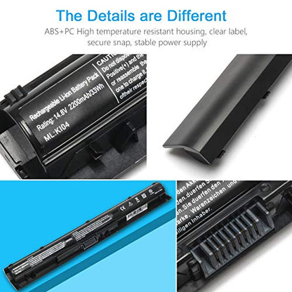 KI04 Notebook Battery for HP Pavilion 15-ab 15-an 17-g Series | Compatible with 800049-001 800010-421 TPN-Q160, Fits 15t-ab100 17t-g100 17t-s100 CTO, Fits 15-ab143cl 15-ab223cl 15-ab153nr
