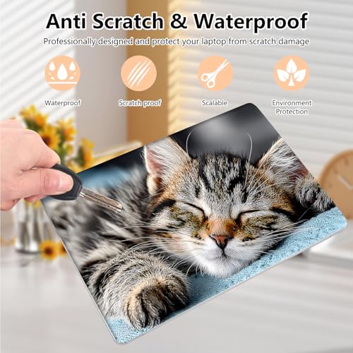 Laptop Skin Sticker Decal 15.6 Inch,12 13 13.3 14 15 15.6 in Laptop Netbook Skins for Notebook,Art Decal Removable Waterproof Scratch Resistant,Universal Vinyl Cover,Cute Sleep Cat - color: Cute Sleep Cat