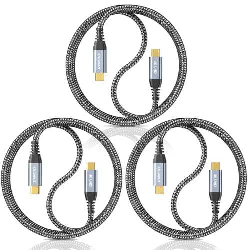 ZeroneTeck USB C Cable [3-Pack 3FT], USB C 3.2 Gen 2 Cable 20Gbps High Speed Data Transfer, 4K Monitor Video Output 100W Charging, for iPhone 17, MacBook, iPad, External SSD, Dell, ARZOPA, KYY - color: Black, size: 3FT+3FT+3FT, style: Straight