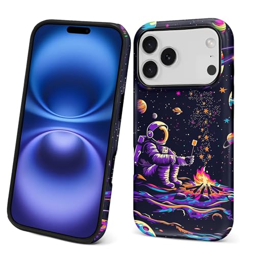 CARLOCA Case for iPhone 17 Pro,Astronaut Barbecue Design Hybrid Dual Protection Soft TPU Hard PC Shockproof Anti Scratch Men & Women Stylish Protective Phone Case - color: Astronaut Barbecue, size: iPhone 17 Pro