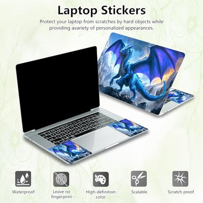 Laptop Skin Sticker Decal, Universal Reusable Vinyl Laptop Cover for 12" 13" 13.3" 14" 15" 15.4" 15.6" Notebook PC, Waterproof Scratch-Resistant with 2 Wrist Pads, Easy to Apply & Remove,H Dragon - color: H Dragon
