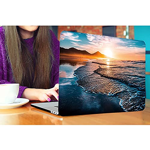 DTangLsm for MacBook Air 15 inch Case 2026 2025-2023 M5 M4 M3 M2 Chip | Model A3448 A3241 A3114 A2941, Beachy Plastic Hard Shell Ocean Case for Mac Air 15 Laptop & Keyboard Cover, Sunset Beach - color: Sunset Beach
