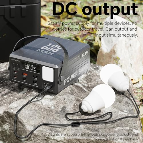 High Capacity Power Bank 100000mAh Fast Charging 22.5W PD 20W Portable USB C Battery Packs with 7 Outputs & LCD Display Battery Bank for iPhone, Samsung, iPad ,Macbook & Outdoors Camping (GREY) - color: GREY