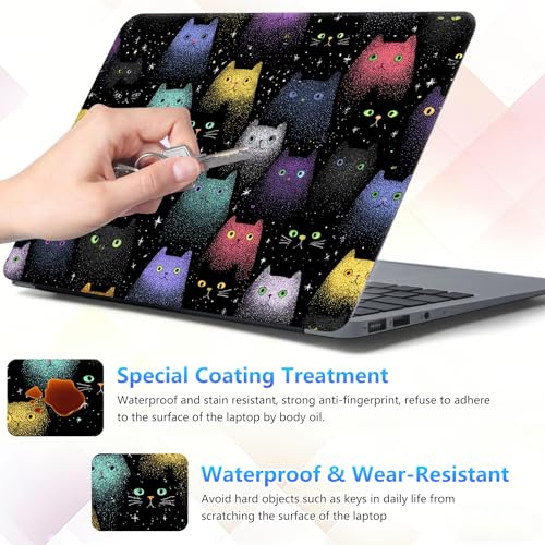 Laptop Skin Sticker Decal 15-15.6 Inch with Cute Mouse Pad, Universal Reusable Vinyl Sticker for 12.1 13 13.3 14 15.4 Inch Netbook and Notebook PC, Colorful Space Cats - color: Colorful Space Cats