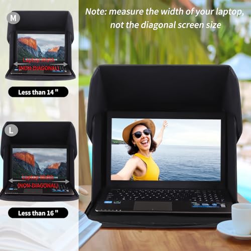 Portable Laptop Sun Shade Foldable Laptop Privacy Shield Blocks Sunlight Working Outside,Computer Anti Glare Shield Privacy Hood Case Fits for 15-16 inch(Patent Pending) - size: 15-16 inch