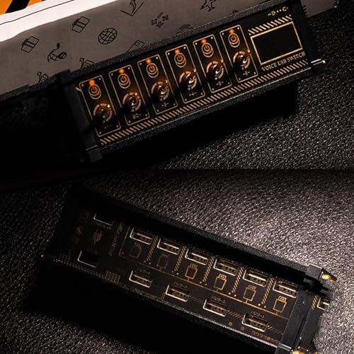 6 Ports USB C Splitter, 6 Port USB Docking Station, Voice Control Function, Data Transmission, 9 USB Convenient Input Ports, for Phones, Tablets, and Gadgets