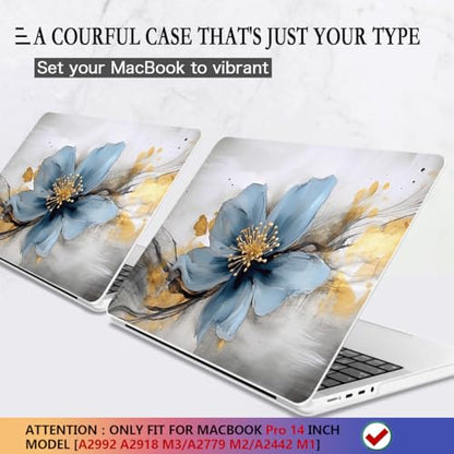 CISSOOK Compatible with MacBook Pro 14 inch Case 2026 2025 2024 2023 2022 | A3434 A3427 A3426 A3112 A3185 A3401 A2918 A2992, 5in1 Kit Hard Shell Case for MacBook Pro 14 M1 M2 M3 M4 M5, Retro Floral - color: 14inch-Retro Golden Floral