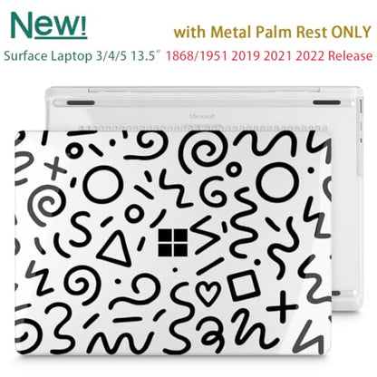 Case for Surface Laptop 5/4/3 13.5" Abstract Line | Hard Shell Case with Keyboard Cover & Screen Protector. Fits Surface Laptop 5/4/3 13.5" Metal Palm Rest Models 1951/1868. - color: Abstract Line