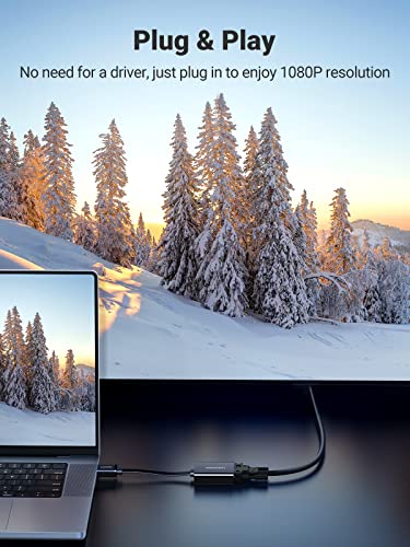 UGREEN Active HDMI to VGA Adapter with 3.5mm Audio Jack | 1080P, HDMI Male to VGA Female, for PC Laptop Ultrabook Raspberry Pi Chromebook, Black