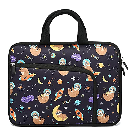 11 11.6 12 12.1 12.5 inches Laptop Sleeve Chromebook Case Ultrabook Case Notebook Sleeve PC Messenger Bag Tablet Case Neoprene Handle Sleeve for Women Men, Two Pockets(Space Sloth) - color: Space Sloth, size: For 11" 11.6" 12" 12.1" 12.5 Inch