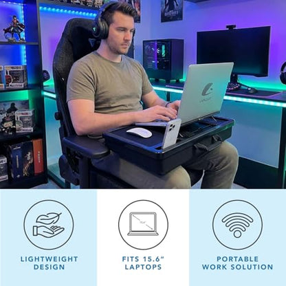 LAPGEAR Ergonomic Pro Lap Desk - Black, Fits 15.6" Laptops - color: Black, size: Ergonomic Pro 2.0