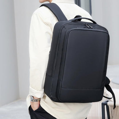 17/15.6" Business laptop backpack, PU backpacks, Travel laptop backpack,carry on backpacks, Expandable backpack Men Women (01#Standard, Black) - color: 01#black, style: 01#standard