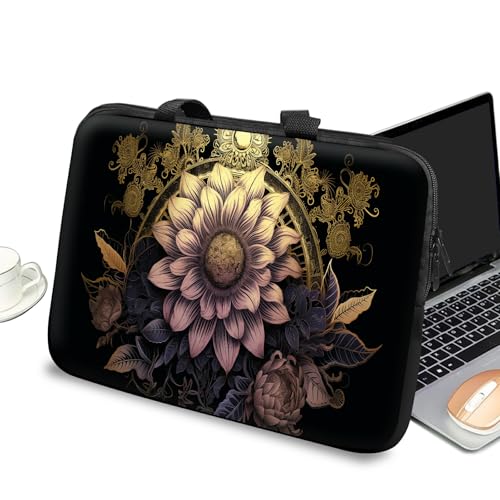 Universal Laptop Case Sleeve 10 inch with Handle and Zipper, Kids Tablet Carrying Case Messenger Bag Portable Tote Bag for 7-10 inch iPad/Notebook/eBook/Readers, Art Lotus - color: Art Lotus, size: 10 inch