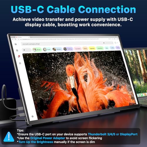 Upperizon Portable Monitor 21.5 inch FHD 110% sRGB 120Hz IPS HDR HDMI USB-C Travel Monitor for Laptop MacBook PC Surface PS5 Xbox, Large External Display with Kickstand & Speakers, VESA Compatible - size: 21.5 inch