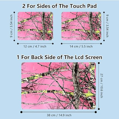 Universal Laptop Skin Sticker with 2 Wrist Pad Skins, Waterproof Scratch Resistant Vinyl Laptop Cover Decal, Cut to Fit for 11–15.6 Inch MacBook HP Dell Lenovo, Pink Camo Tree - color: Pink Camo Tree