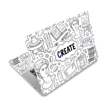 PLIGREAT 15 Inches Doodle Pattern Laptop Skin Sticker Decals Wall Art Doodle Laptop Skin Stickers Fits 12" to 15" Laptops Universal Waterproof Removable Notebook Art Protector, Blue Black - color: Blue Black