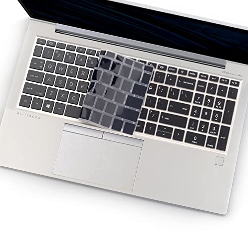 2 Pack Keyboard Cover for 15.6'' HP EliteBook 850 G7 G8 /EliteBook 855 G7 G8 15.6 inch (with Number Keys) US Layout Keyboard(NOT FIT EliteBook 850 855 G9 G10)-Black+Clear - color: Black+Clear