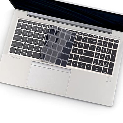 2 Pack Keyboard Cover for 15.6'' HP EliteBook 850 G7 G8 /EliteBook 855 G7 G8 15.6 inch (with Number Keys) US Layout Keyboard(NOT FIT EliteBook 850 855 G9 G10)-Black+Clear - color: Black+Clear