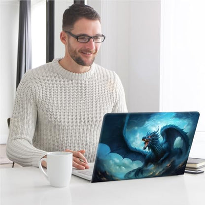 Universal Laptop Skin, DIY Cut-to-Fit Vinyl Cover Compatible with HP, Dell, Lenovo, Mac (13.3" to 15.6"), Anti-Scratch, No Residue & Bubble-Free Protective Decal Sticker, Epic Blue Dragon - color: Epic Blue Dragon