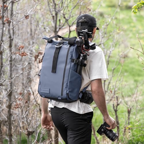 WANDRD PRVKE Rolltop 31L V4 Camera Backpack – Expandable Weatherproof Travel Bag with Laptop Sleeve and Clamshell Opening - color: Black, size: 31L (Bag Only), style: Rolltop