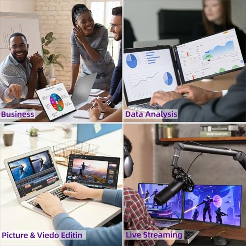 15.6 Inch Laptop Screen Extender Detachable Monitor Extender Dual Screen | Portable IPS 1080P FHD 85%NTSC Travel Monitor USB-C HDMI Port Compatible with Wins Mac Chrome Dex Fits 13-17" Laptops - size: 15.6" Monitor-A