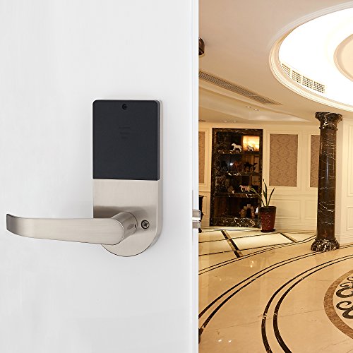 Digital Door Lock,Unlock with Remote Control, M1 Card, Code and Key,Handle Direction Reversible