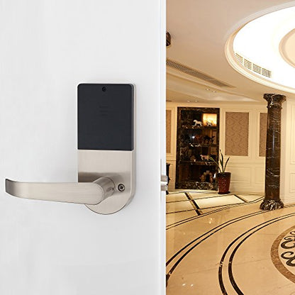Digital Door Lock,Unlock with Remote Control, M1 Card, Code and Key,Handle Direction Reversible
