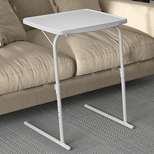 Allpop Max TV Tray Table, Large TV Dinner Tray for Eating, Adjustable Tray Stand on Couch & Bed, Folding Laptop Table with 6 Heights & 3 Tilt Angles, White - color: White, size: Allpop-Max TV Tray