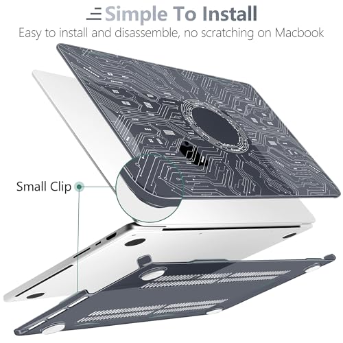 Batianda Case for New MacBook Pro 16 Inch 2026 M5 2024 2023 2021 Release with M4 M3 M2 M1 Pro/Max Chip - Ultra Slim 1.2mm Glossy Hard Shell Protective Skin Keyboard Cover 4-in-1 Bundle, Circuit Board - color: Circuit Board