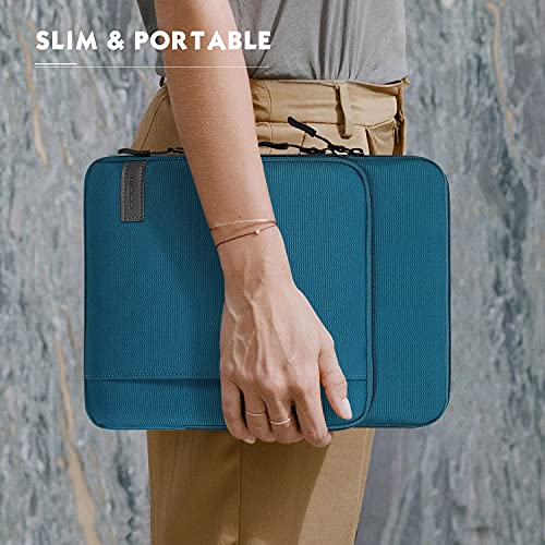 MoKo 13.3-14 Inch Laptop Sleeve Bag Carrying Case with Accessory Pocket | Fits MacBook Pro 14-inch M3/M2, MacBook Pro 13-inch M2/M1, MacBook Air 13.6-inch M2 and Surface Pro 9/8 13-inch, Peacock Blue - color: Peacock Blue, size: 13.3-14 Inch