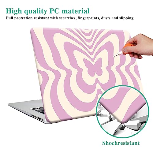 Funut Compatible with MacBook Air 13 Inch Case 2021 2020-2018 Release M1 A2337 A2179 A1932 Touch ID, MacBook Air 2020 Case Marble Laptop Hard Shell Case & Keyboard Cover Mac Air 13 Inch, Butterfly - color: Butterfly, size: (A1932/A2179/A2337 M1) Mac 2018-