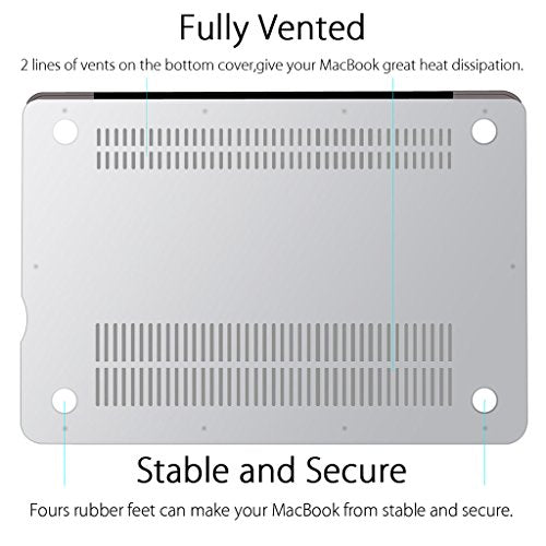 UESWILL 2in1 Smooth Soft-Touch Matte Hard Shell Case with Silicone Keyboard Cover Compatible with MacBook Pro 15 inch with CD-ROM (Non-Retina) (Model A1286) + Microfibre Cleaning Cloth, Clear - color: Clear, size: MacBook Pro 15" (CD-ROM)